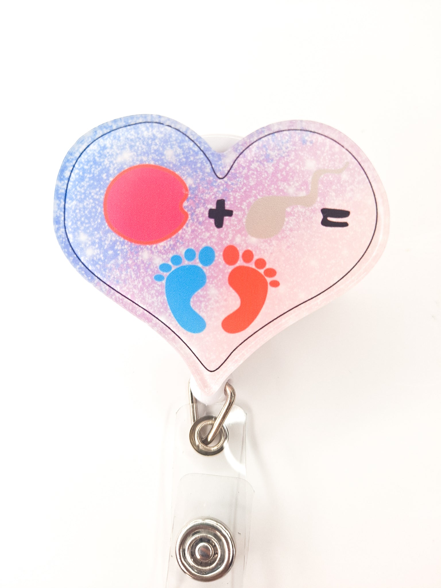 Heart-shaped labor and delivery - retractable reel - badge reel - lany