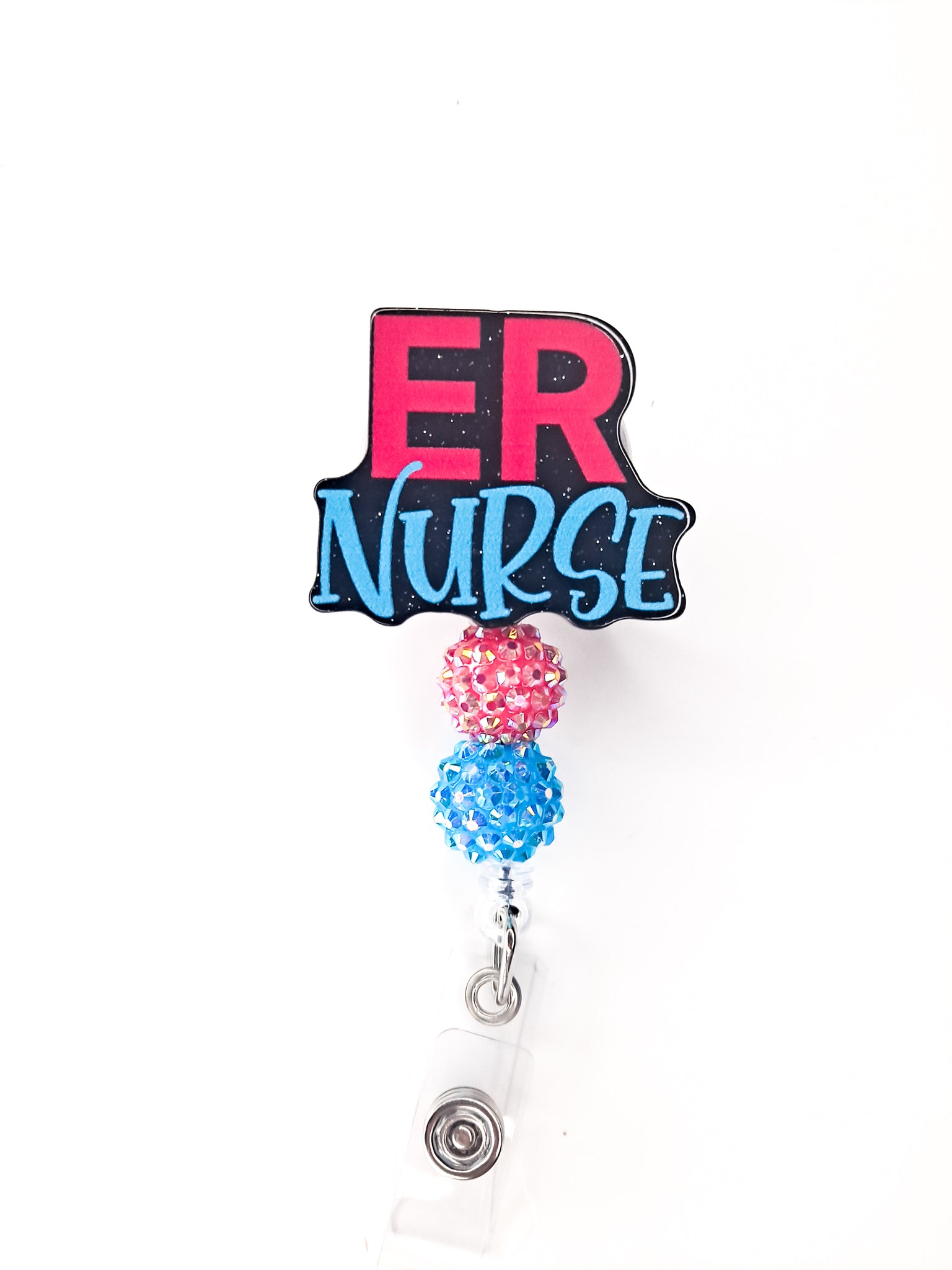ER Nurse - retractable badge reel - badge holder - badge clip - lanyar