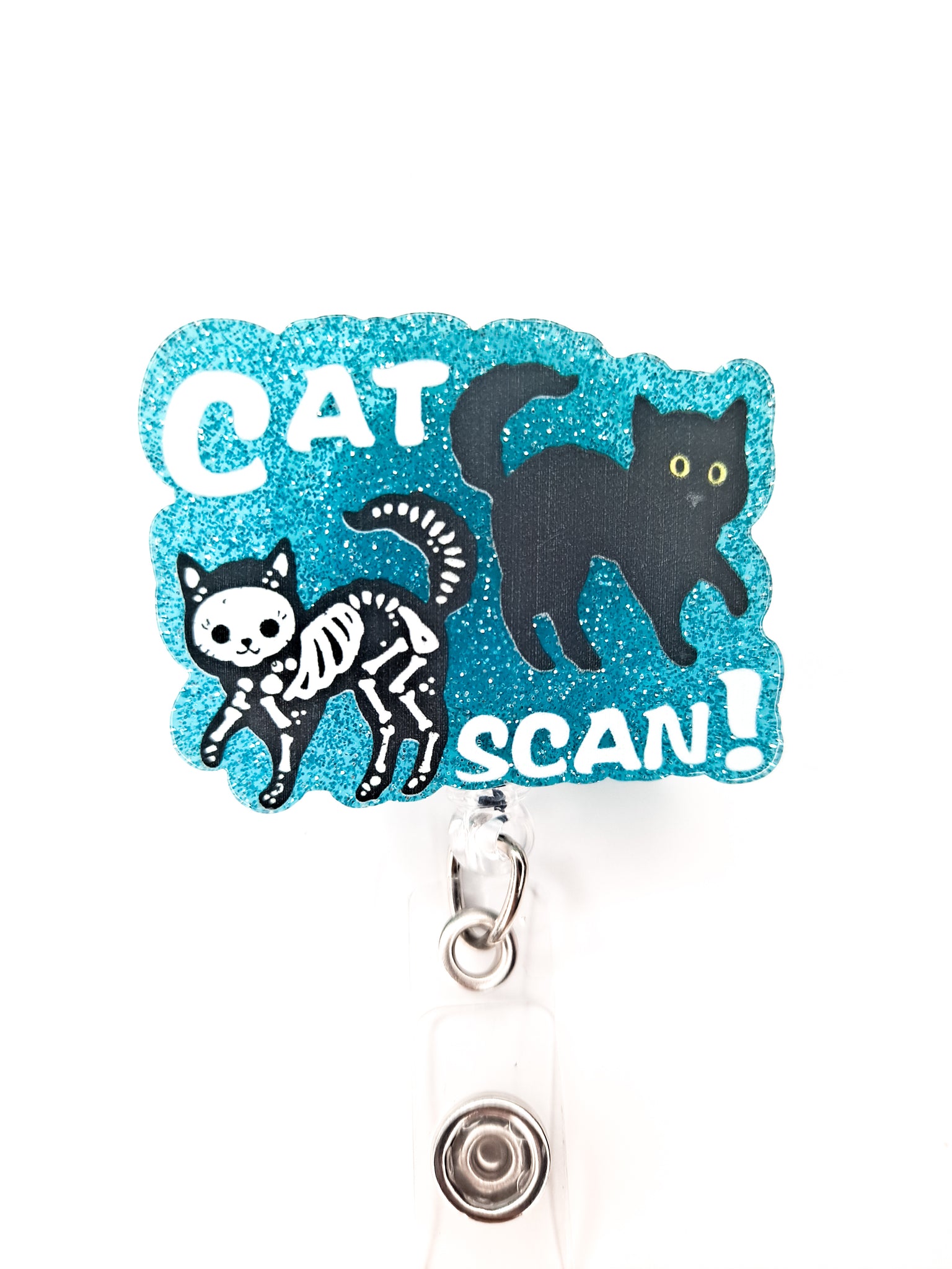 Humorous Cat Scan - retractable badge reel - badge holder - lanyard 